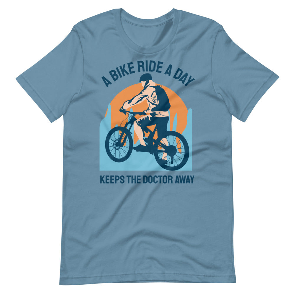 Keeps the Doctor Away Cycling T-Shirt - Steel Blue / S - Sport Finesse