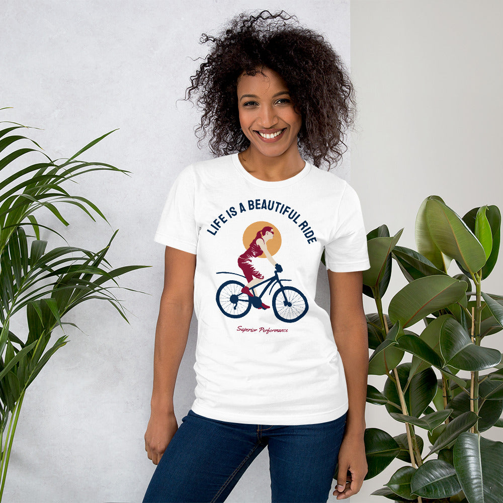 Life Is A Beautiful Ride Cycling T-Shirt - White / S - Sport Finesse