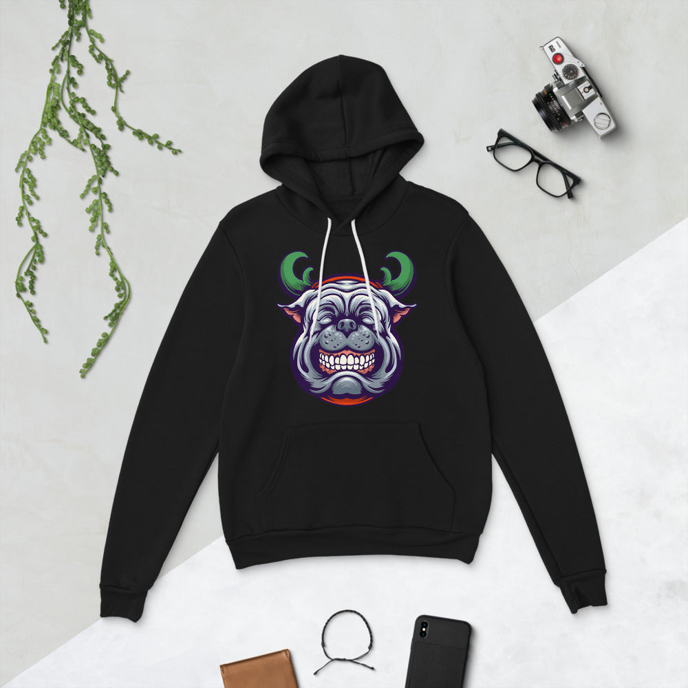 Happy Bulldog Christmas Pullover Unisex hoodie - Black / S - Sport Finesse