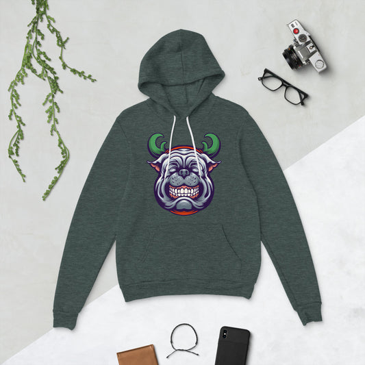 Happy Bulldog Christmas Pullover Unisex hoodie - Heather Forest / S - Sport Finesse