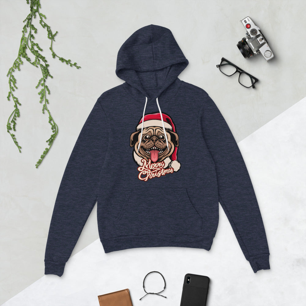 Pug Christmas Pullover Unisex hoodie - Heather Navy / S - Sport Finesse