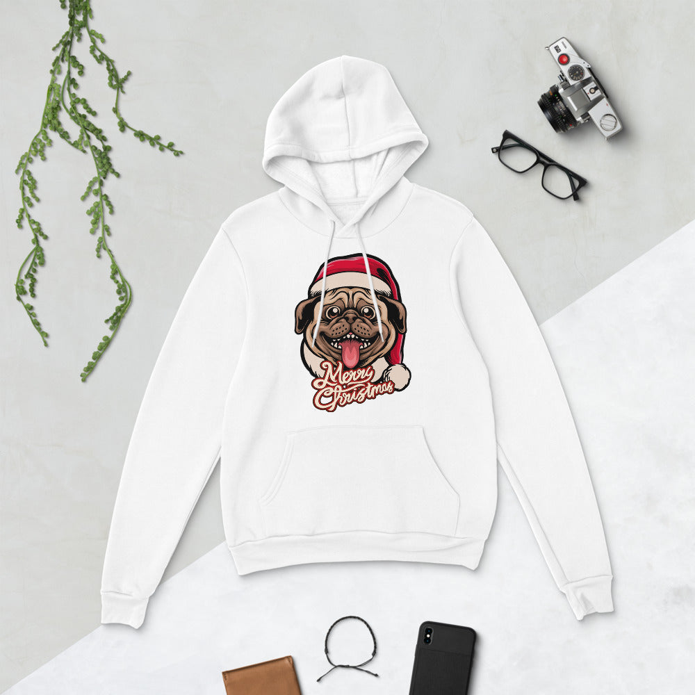 Pug Christmas Pullover Unisex hoodie - White / S - Sport Finesse