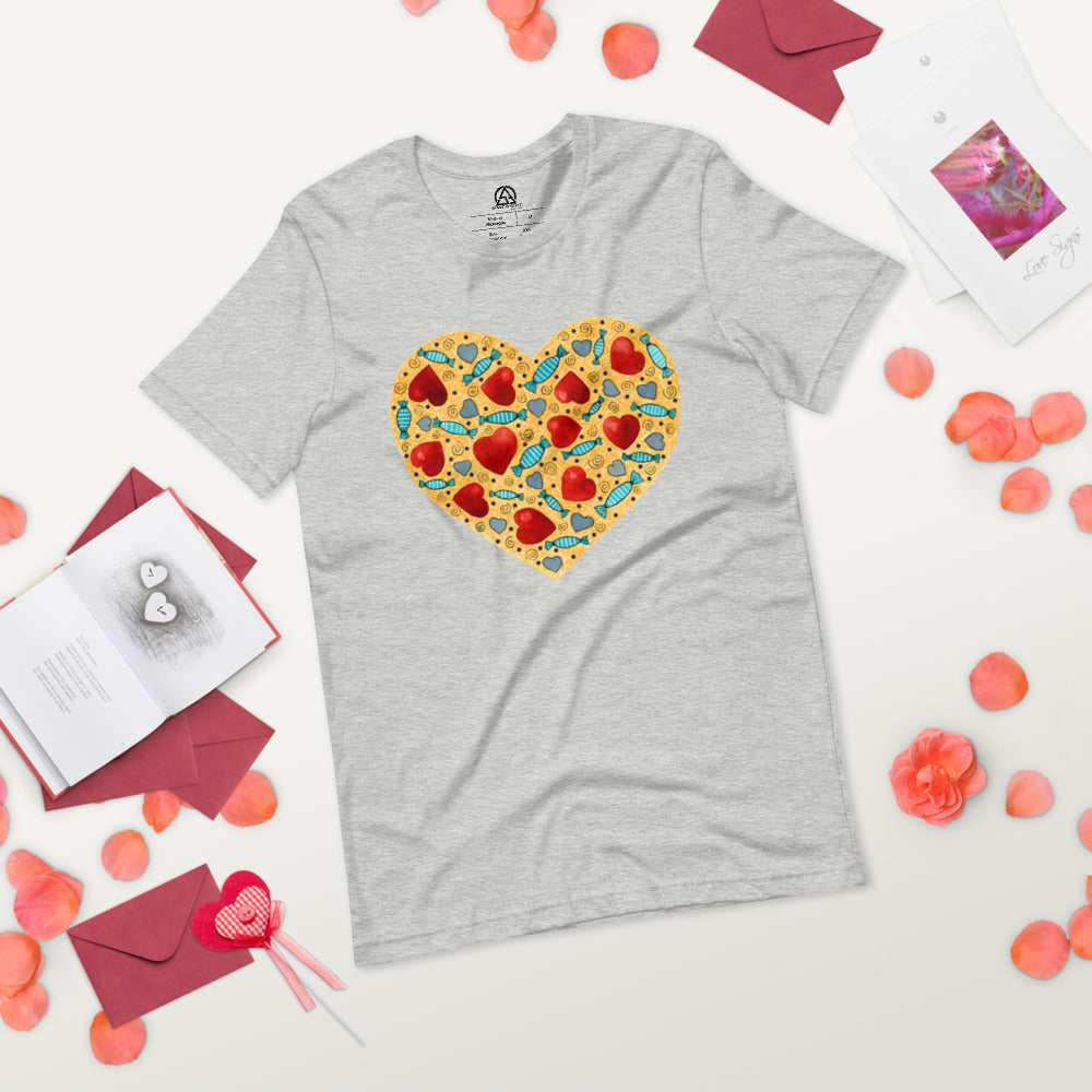 Candy Hearts Valentine's Day T-Shirt - Athletic Heather / XS - Sport Finesse