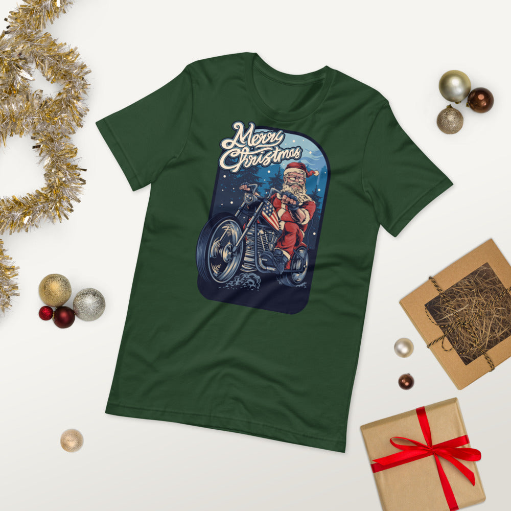 Santa on American Chopper Bike T-Shirt - Sport Finesse
