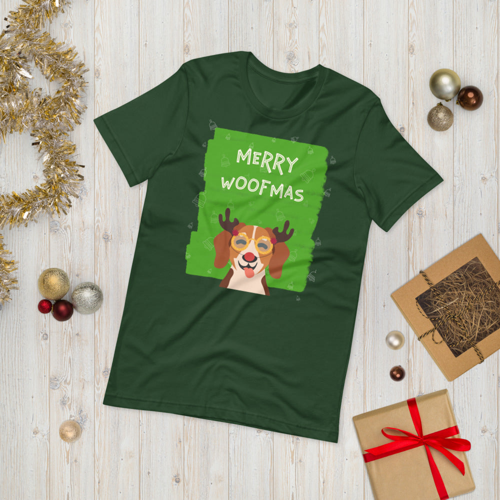 Merry Woofmas Short-Sleeve T-Shirt - Forest / S - Sport Finesse