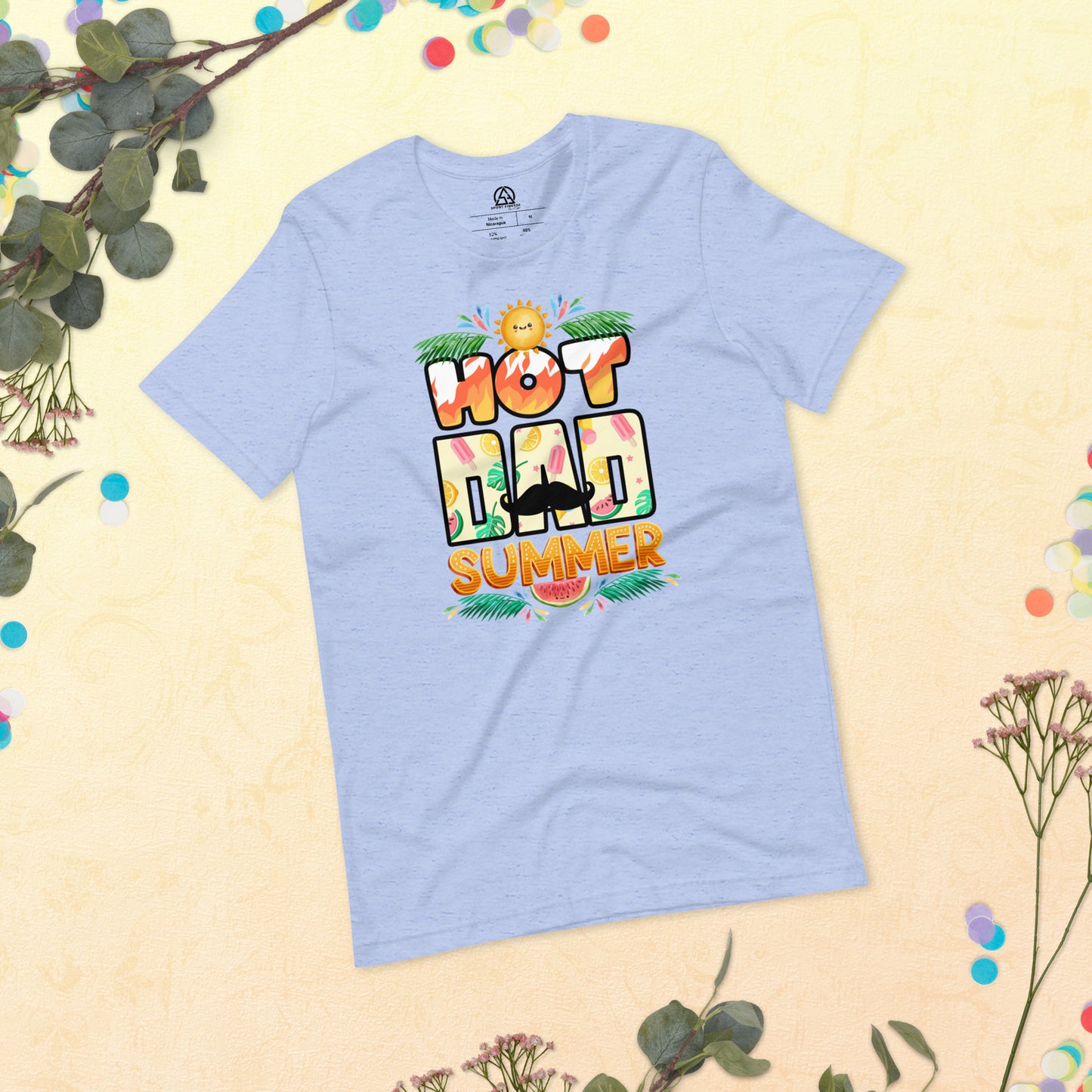 Hot Dad Summer t-shirt - Heather Blue / S - Sport Finesse