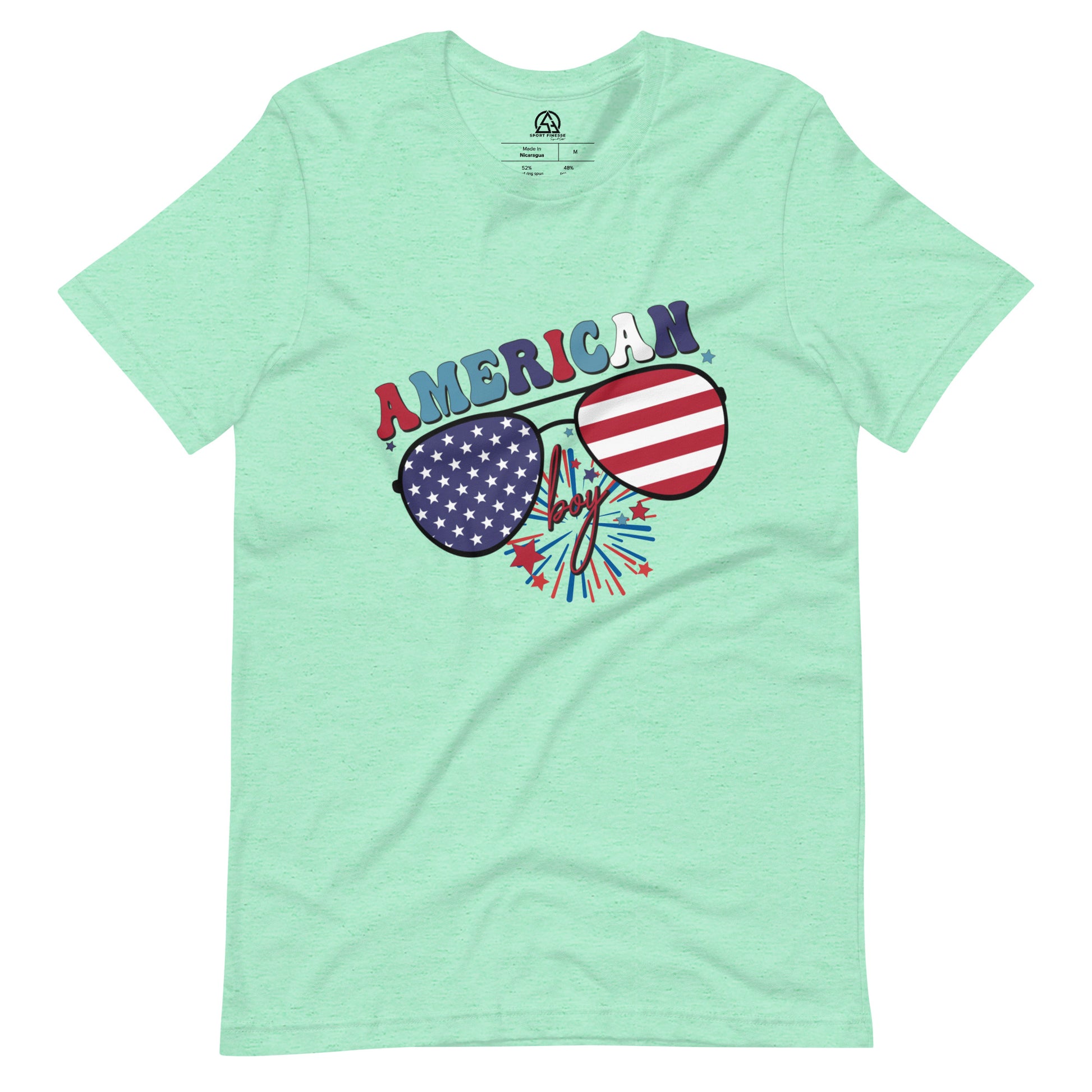 American Boy t-shirt - Heather Mint / S - Sport Finesse