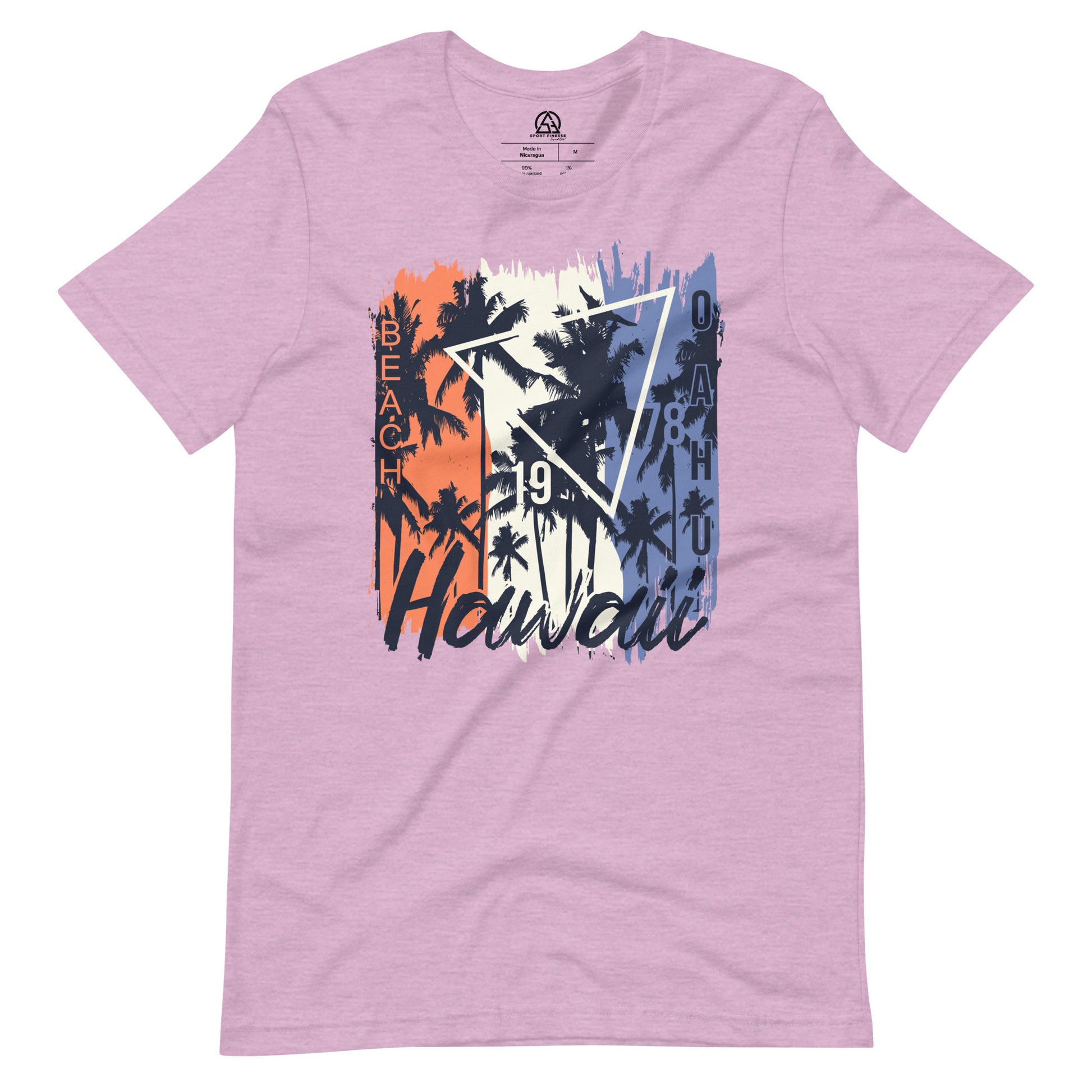 Oahu Hawaii Beach Unisex t-shirt - Heather Prism Lilac / XS - Sport Finesse