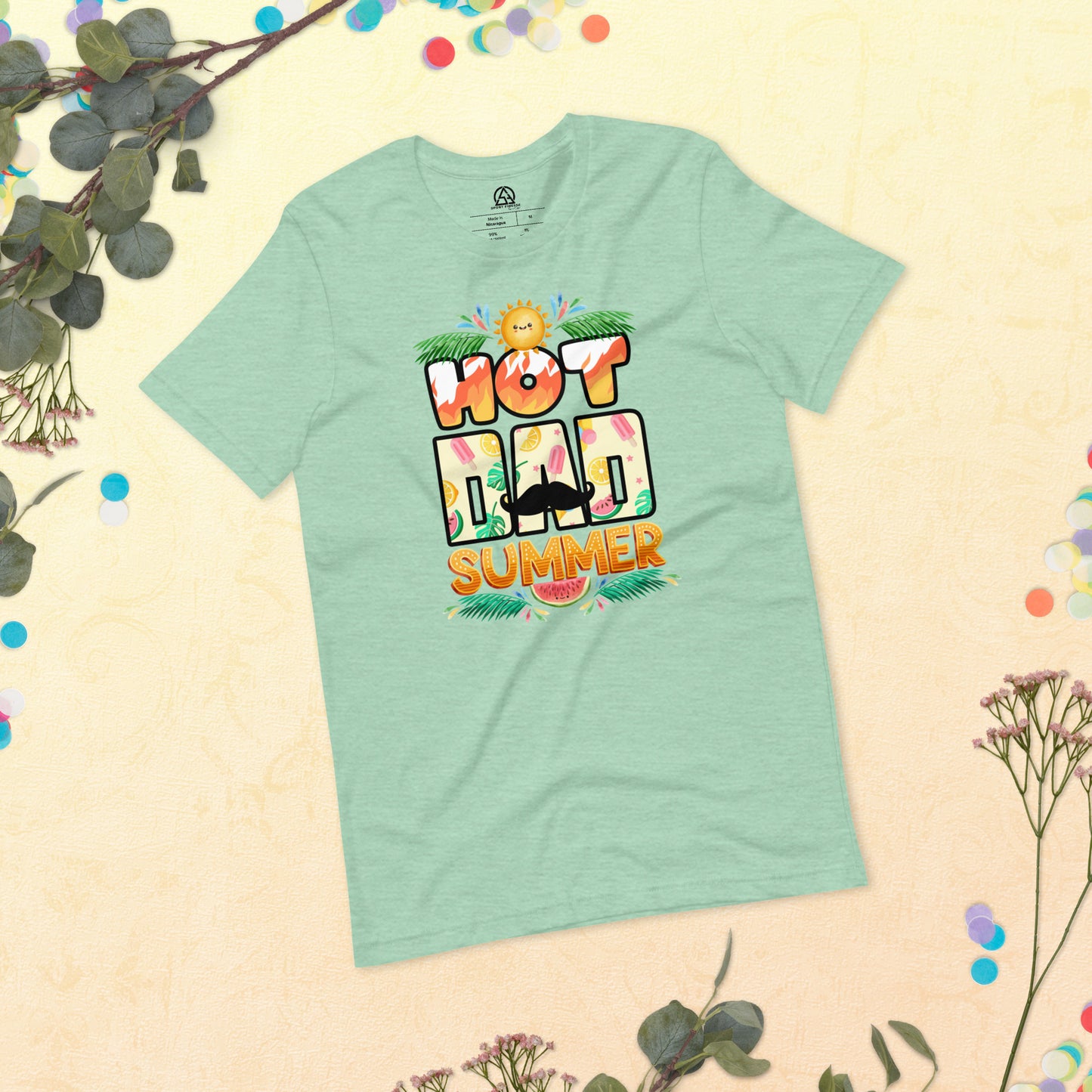 Hot Dad Summer t-shirt - Heather Prism Mint / XS - Sport Finesse
