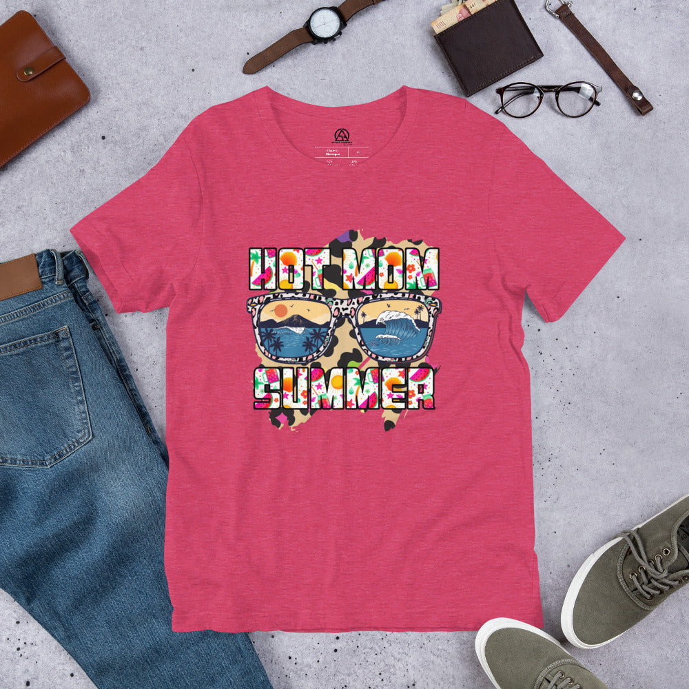 Hot Mom Summer t-shirt - Heather Raspberry / S - Sport Finesse
