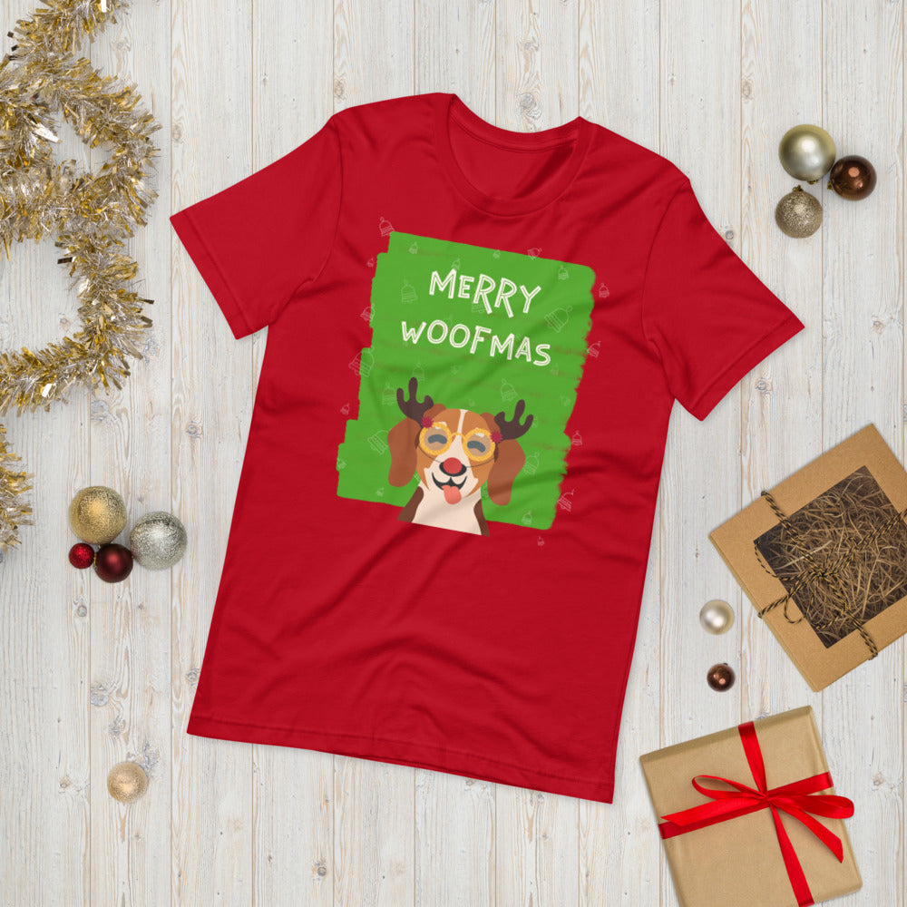 Merry Woofmas Short-Sleeve T-Shirt - Red / S - Sport Finesse