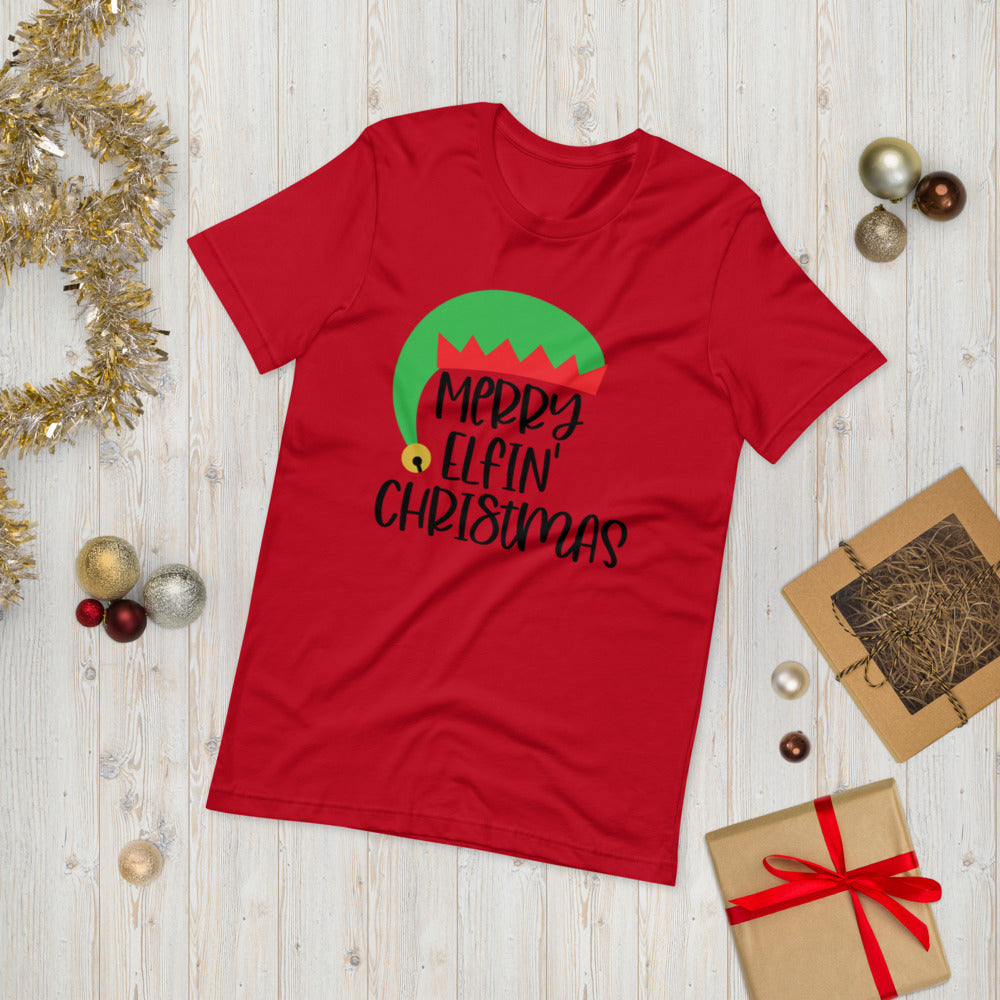 Merry Elfin' Christmas T-Shirt - Red / S - Sport Finesse