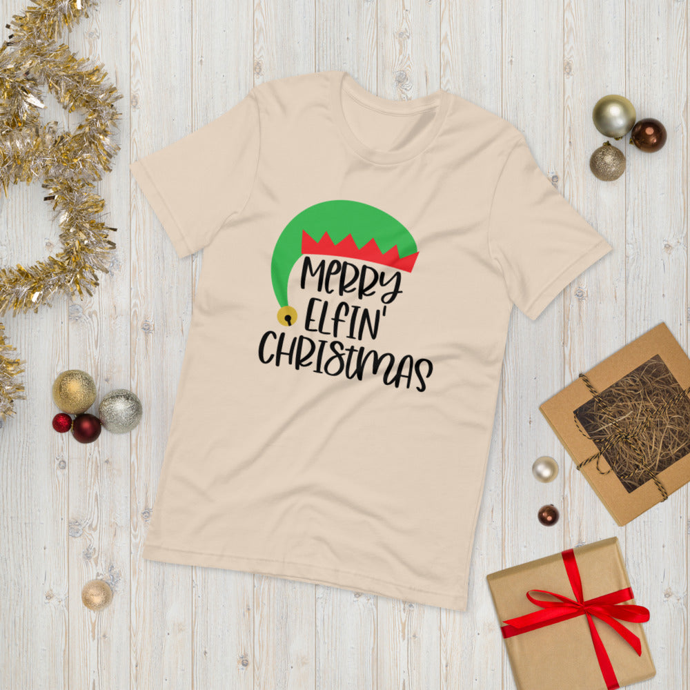 Merry Elfin' Christmas T-Shirt - Soft Cream / S - Sport Finesse