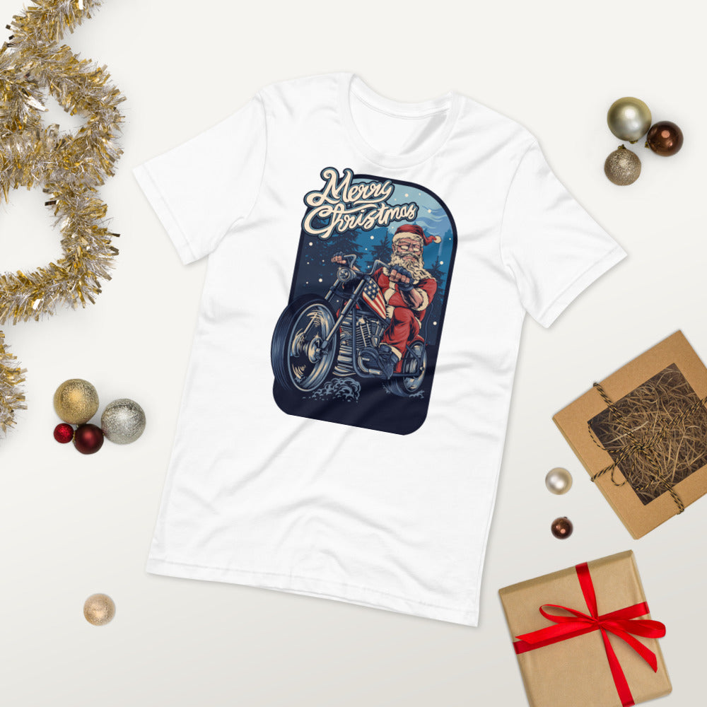 Santa on American Chopper Bike T-Shirt - Sport Finesse