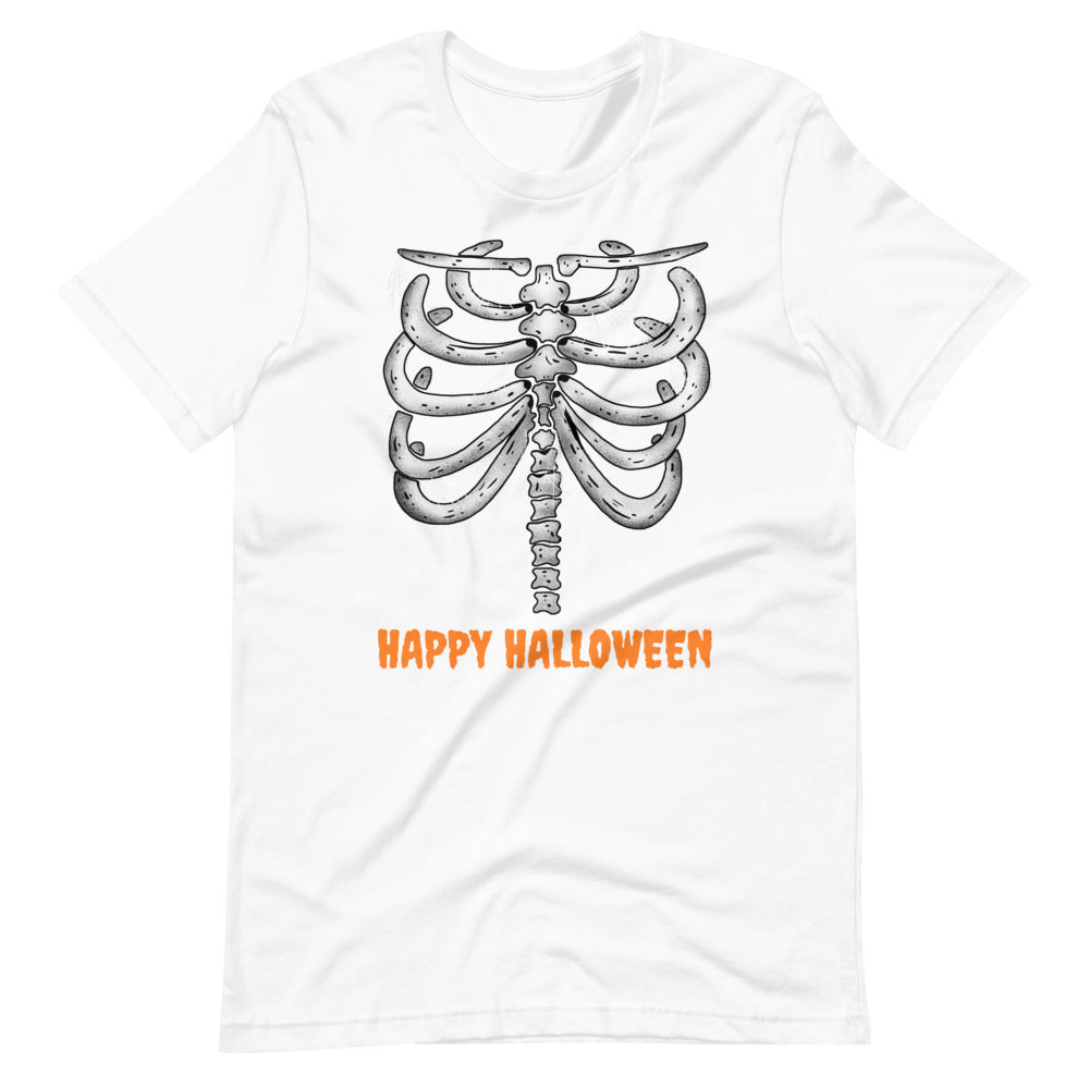 Halloween Ribs Unisex T-Shirt - White / XS - Sport Finesse