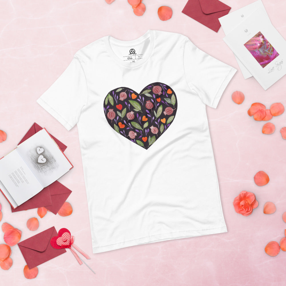 Heart Valentine's Day T-Shirt - White / XS - Sport Finesse