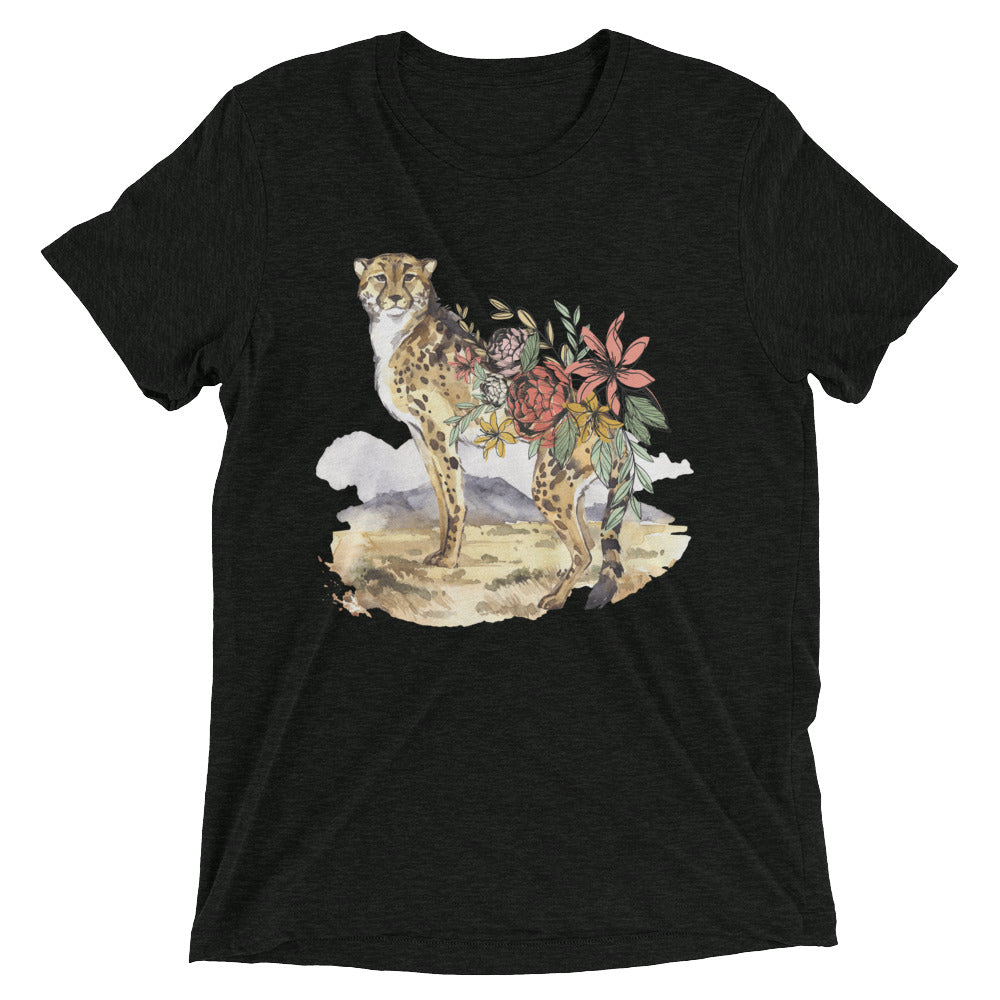 Tropical Forest Cheetah Tri-Blend T-Shirt