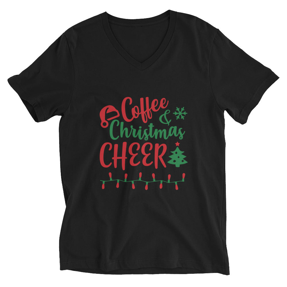 Coffee and Christmas V-Neck T-Shirt - Black / XS - Sport Finesse