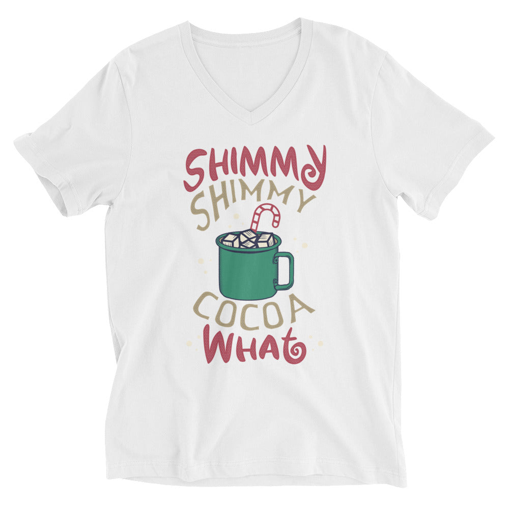 Shimmy Cocoa V-Neck T-Shirt - White / XS - Sport Finesse