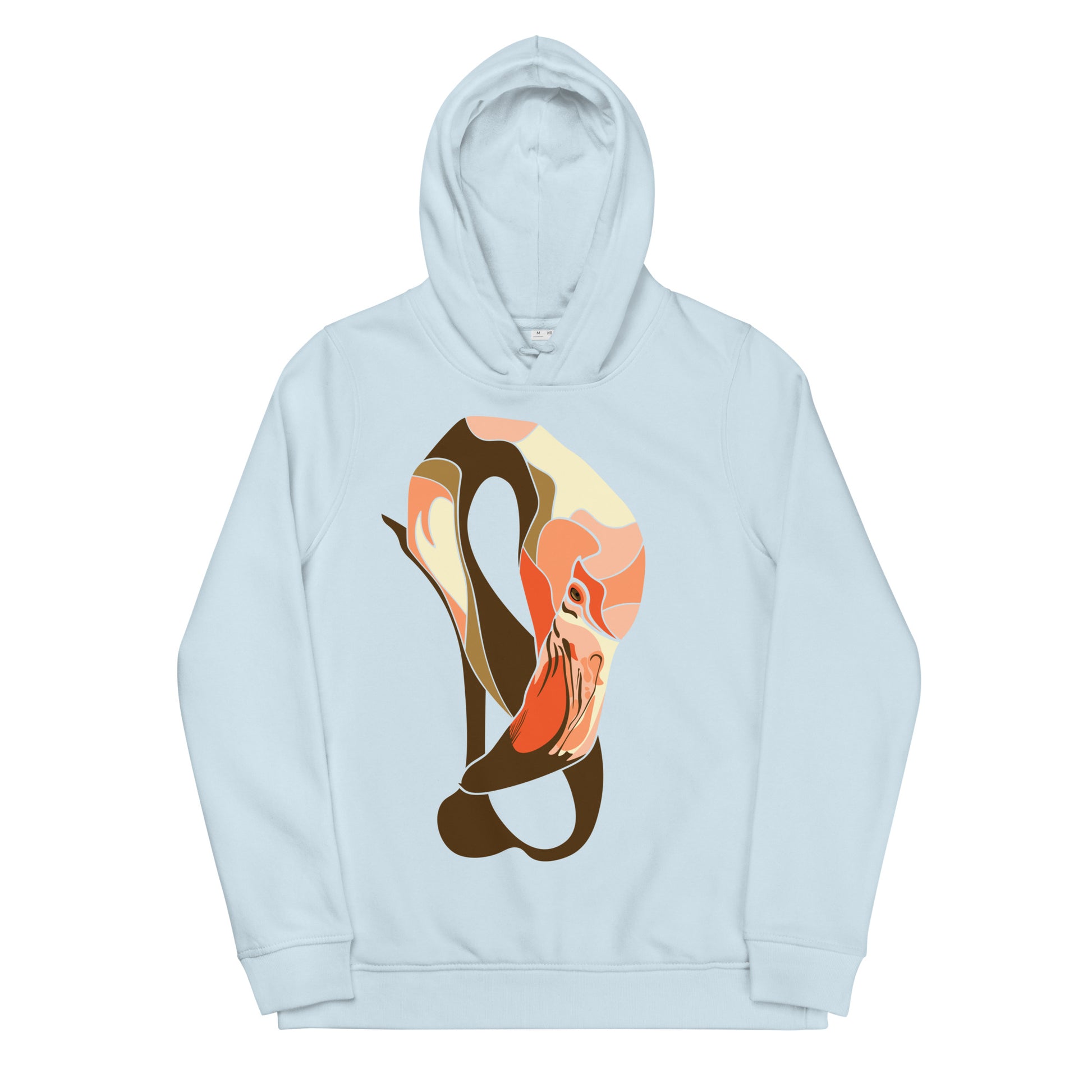 Eye of the Flamingo Women's eco fitted hoodie - Blue Fog / XS - Sport Finesse
