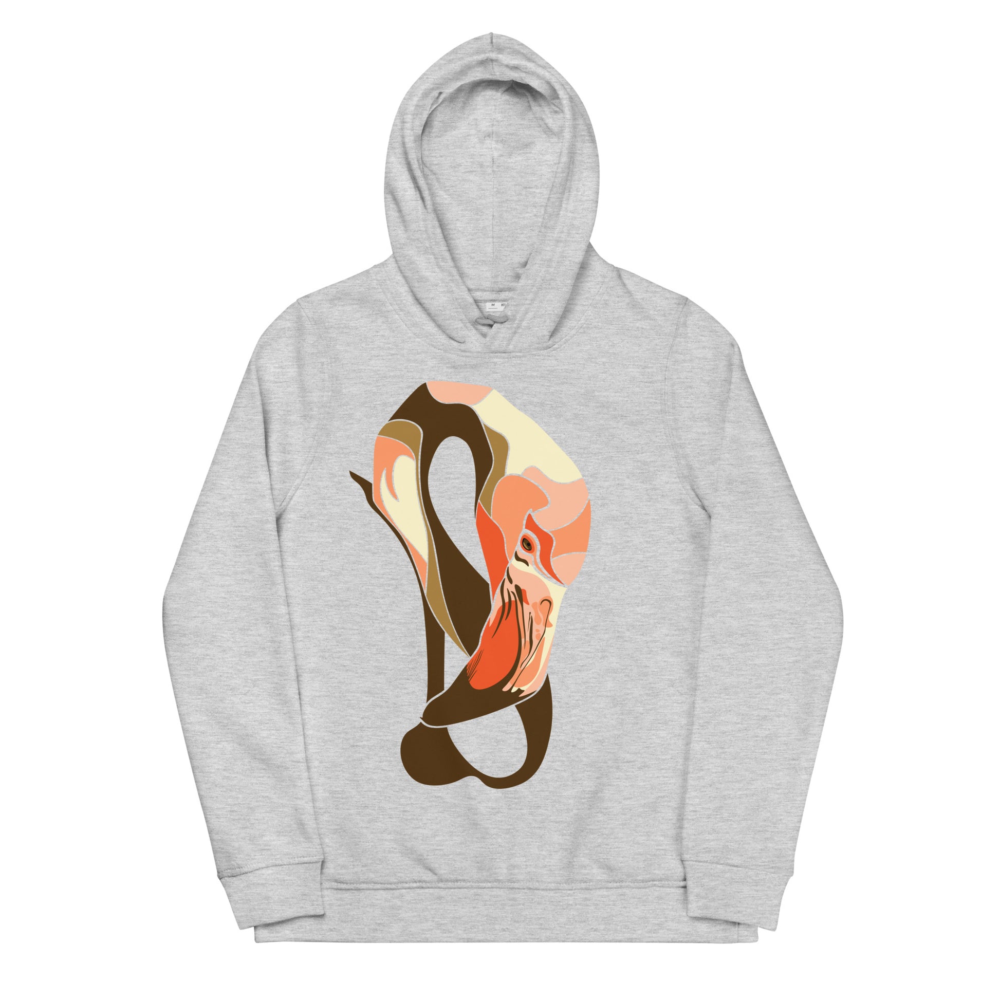 Eye of the Flamingo Women's eco fitted hoodie - Heather Grey / XS - Sport Finesse