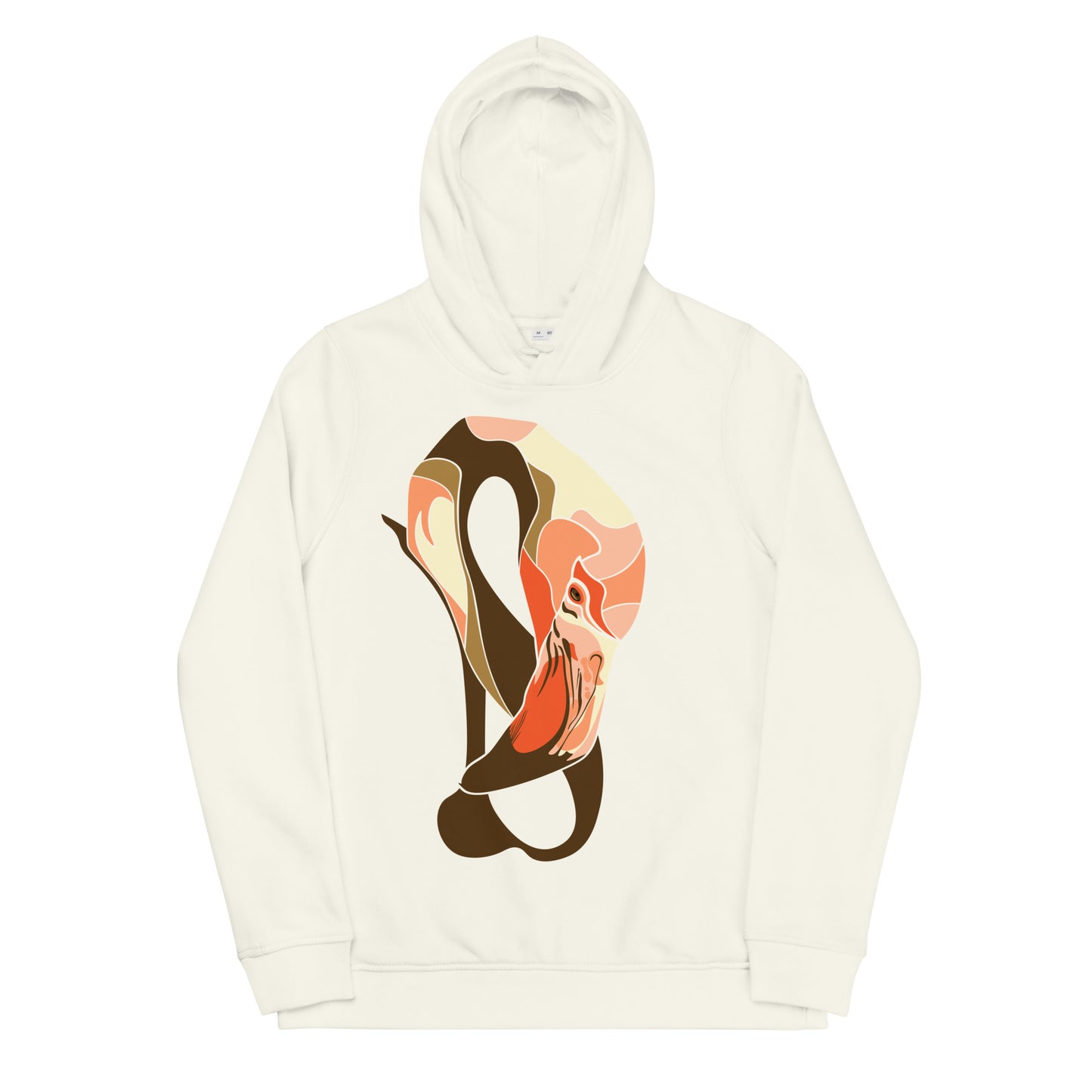 Eye of the Flamingo Women's eco fitted hoodie - Off White / XS - Sport Finesse