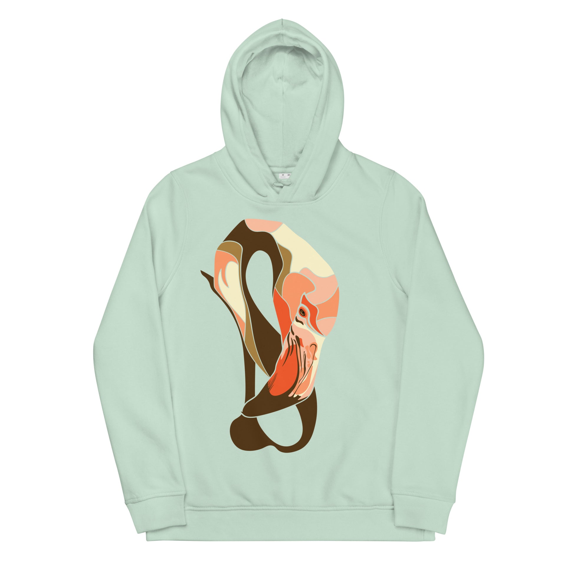 Eye of the Flamingo Women's eco fitted hoodie - Sage / XS - Sport Finesse