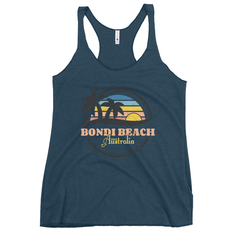 Vintage Bondi Beach Women's Racerback Tank - Indigo / XS - Sport Finesse