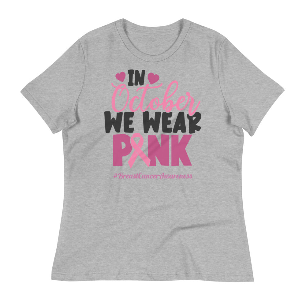 In October We Wear Pink T-Shirt - Athletic Heather / S - Sport Finesse