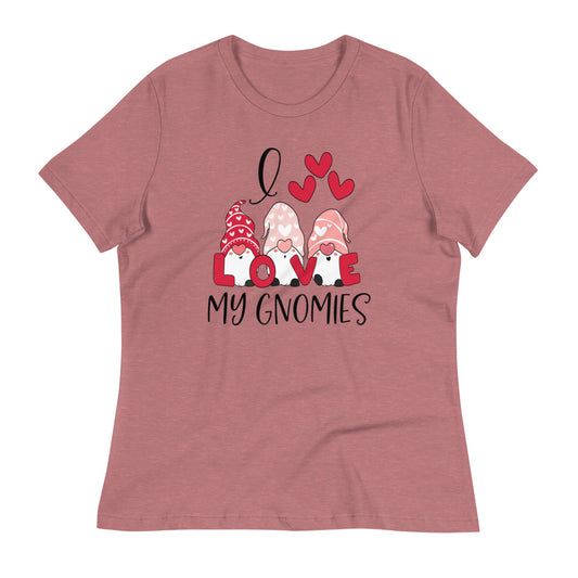 I love my Gnomies Women's Relaxed T-Shirt - Heather Mauve / S - Sport Finesse
