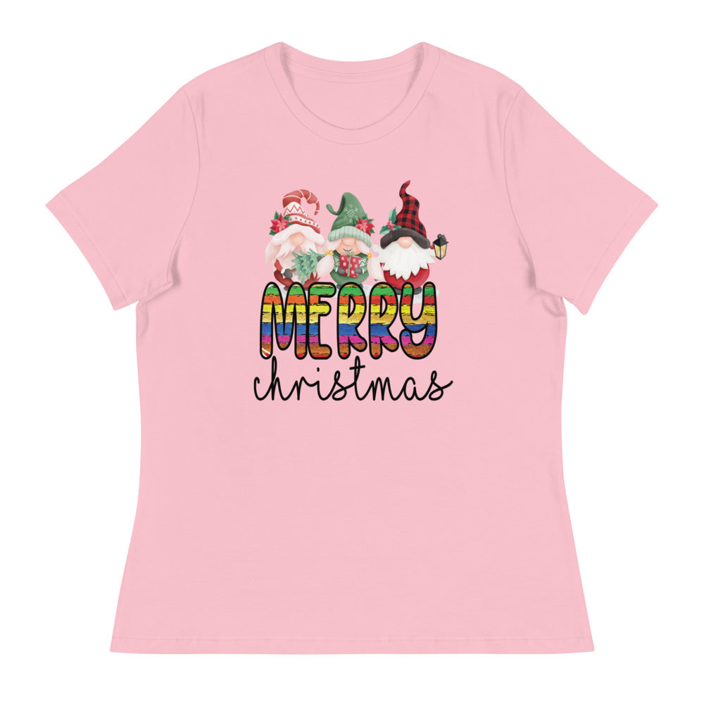 Merry Christmas Women's Relaxed T-Shirt - Pink / S - Sport Finesse