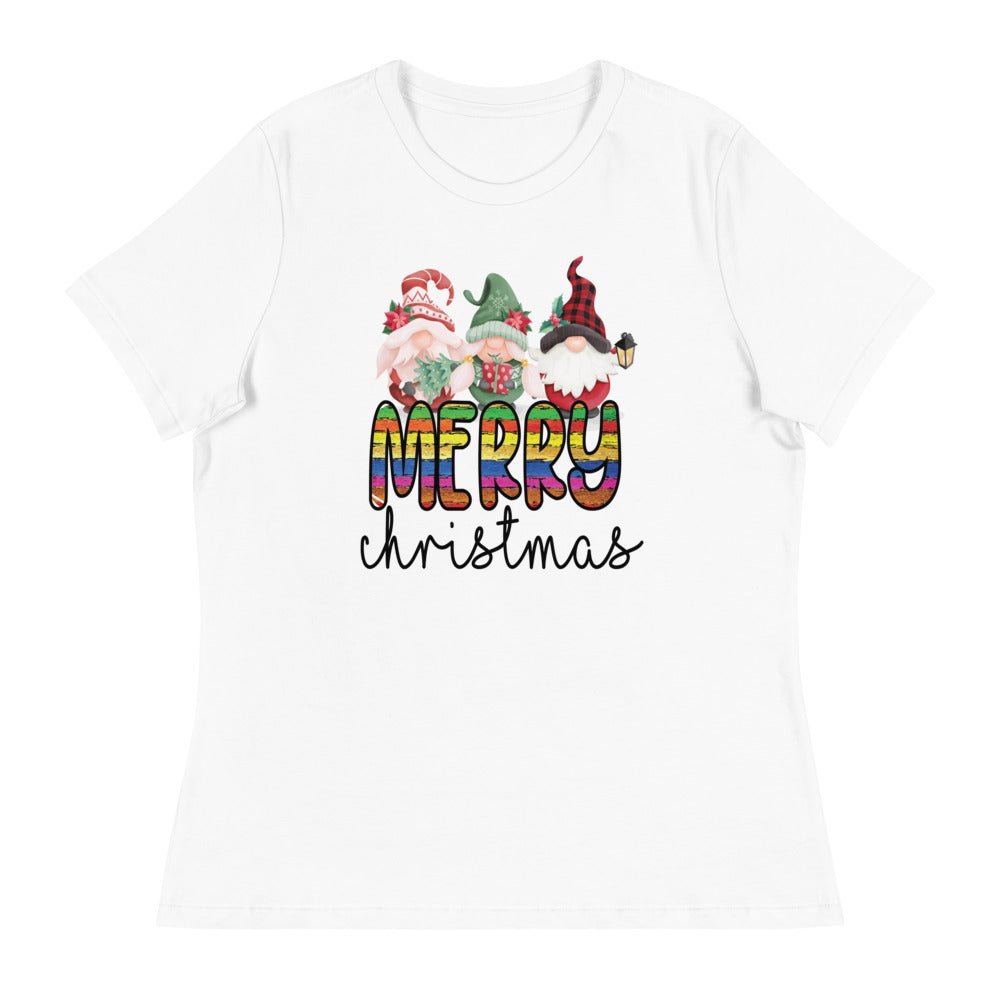 Merry Christmas Women's Relaxed T-Shirt - White / S - Sport Finesse