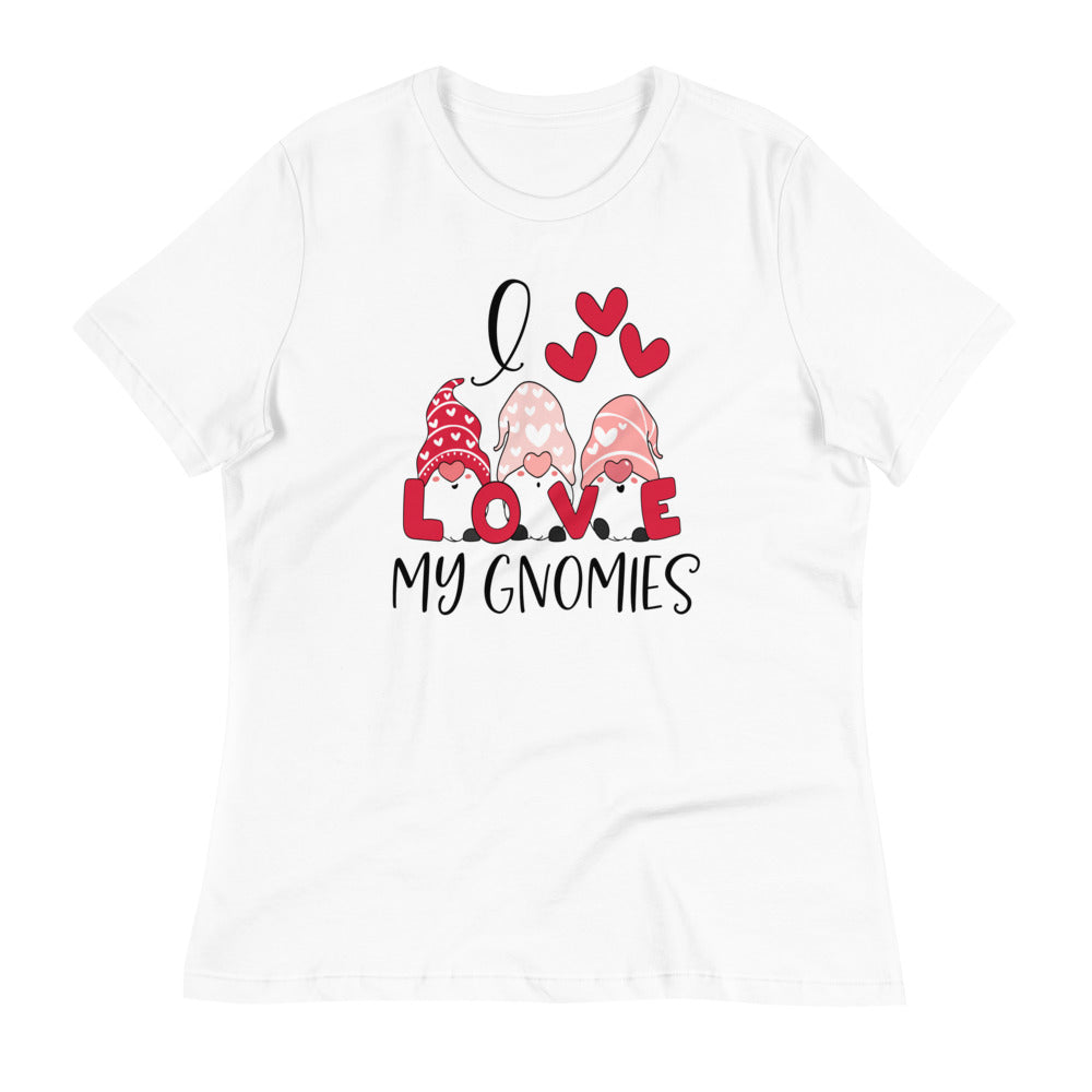 I love my Gnomies Women's Relaxed T-Shirt - White / S - Sport Finesse