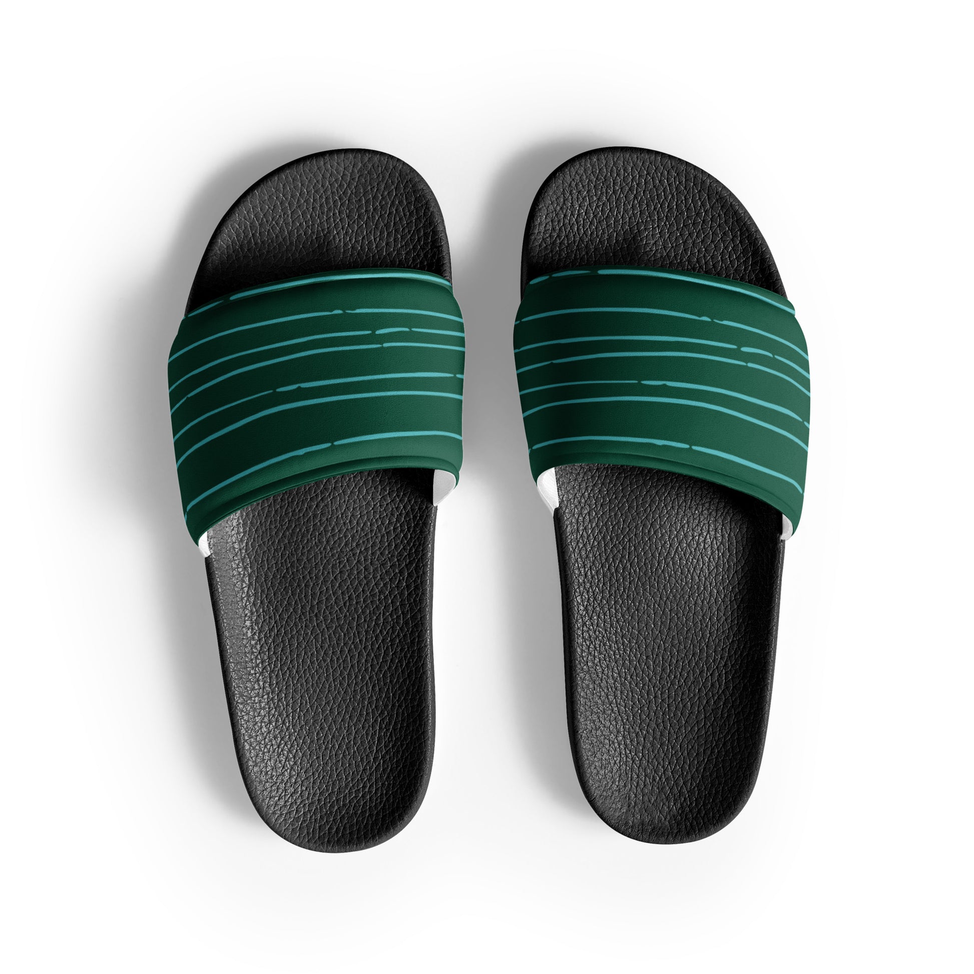 Green Lines Women's slides - Black / 5.5 - Sport Finesse