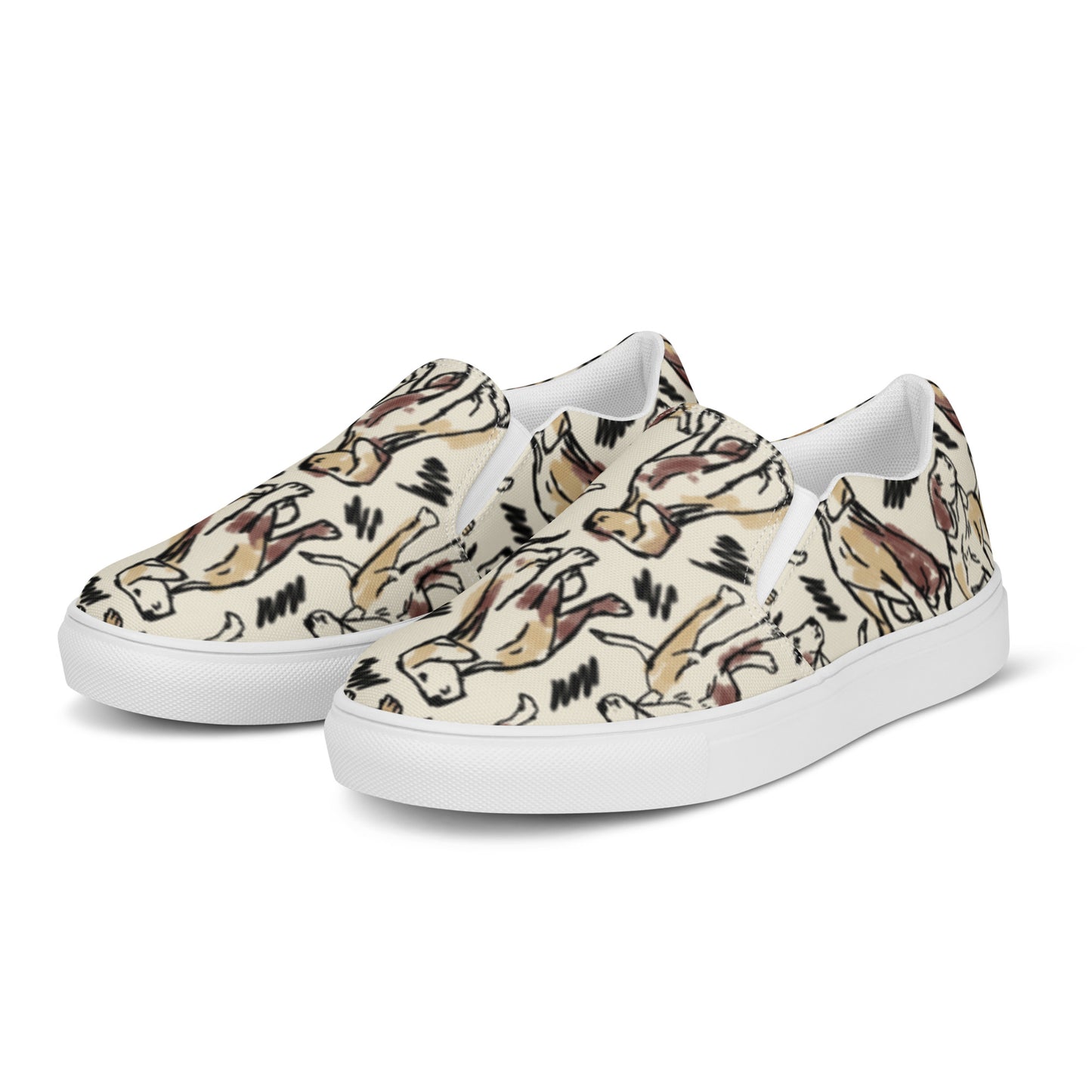 Dog Print Women’s slip-on canvas shoes - Sport Finesse