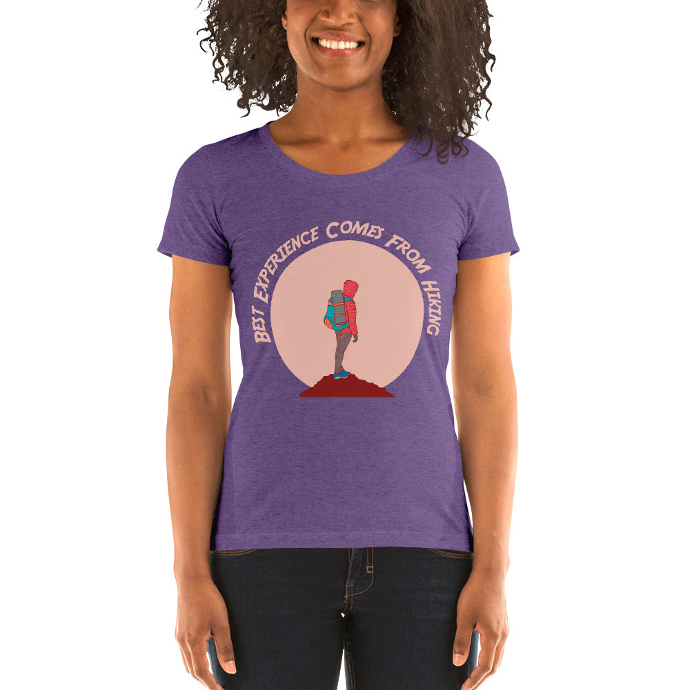 Best Experience come from Hiking Ladies' T-Shirt - Purple Triblend / S - Sport Finesse