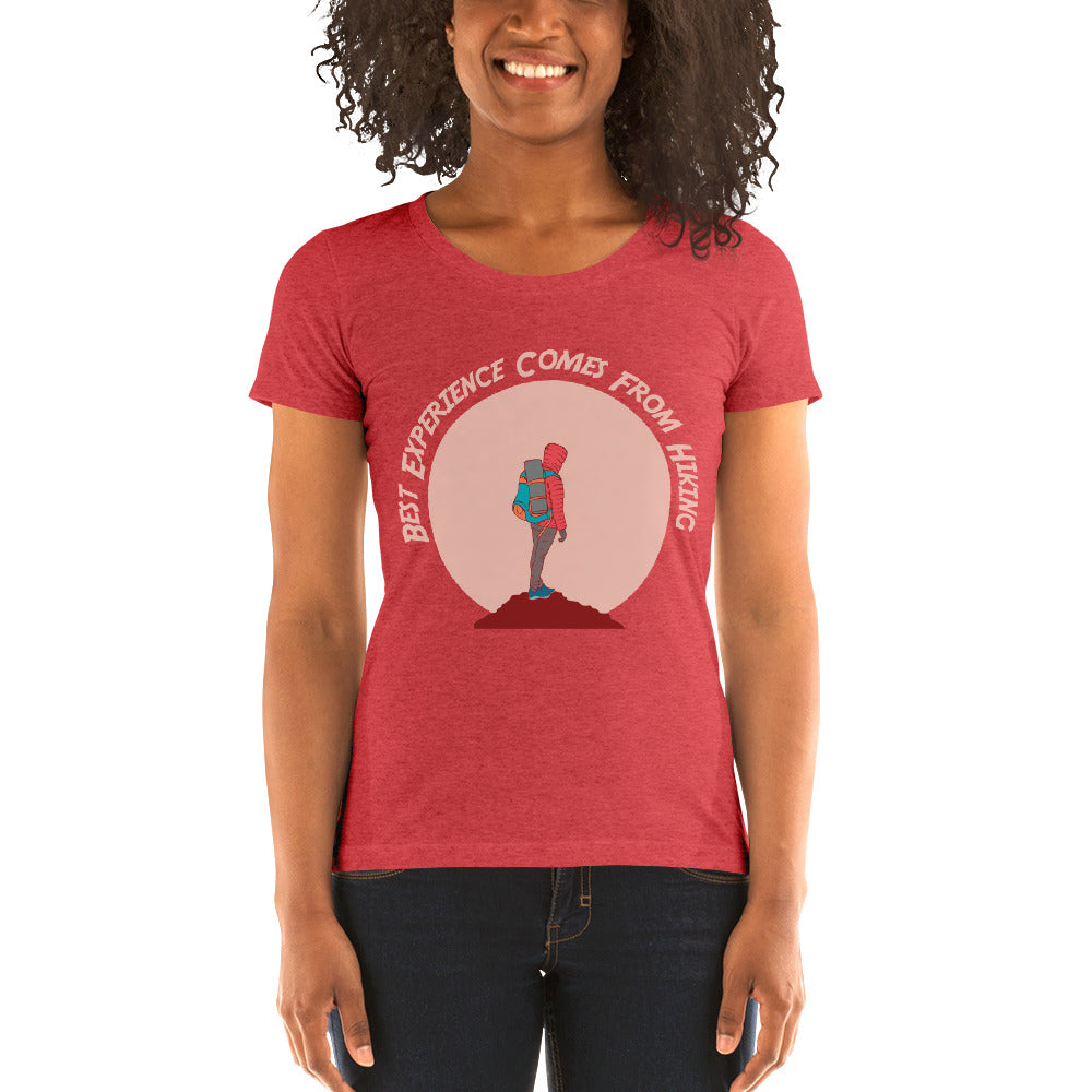 Best Experience come from Hiking Ladies' T-Shirt - Red Triblend / S - Sport Finesse