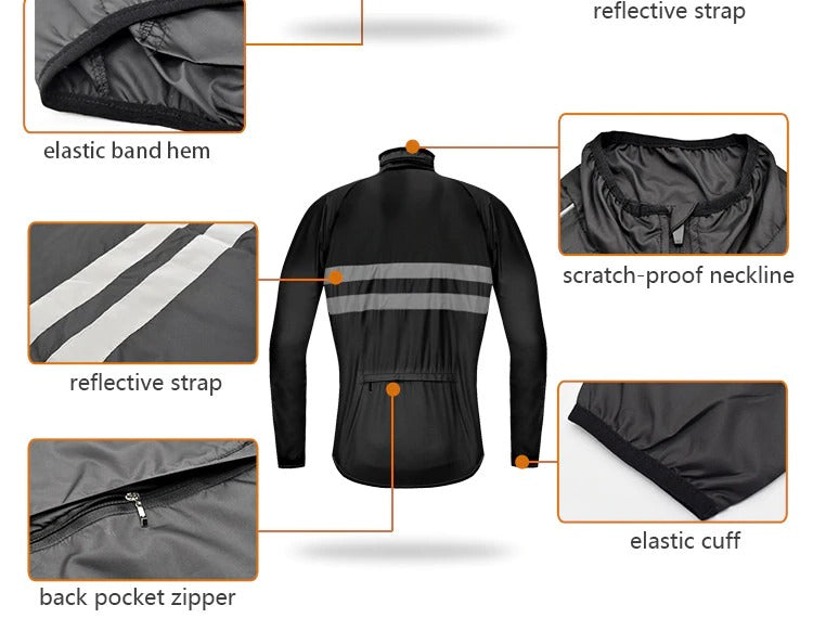 WOSAWE Thin Hooded Reflective Rain Repellent Jacket - Sport Finesse